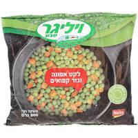 לקט אפונה וגזר קפואים טבע ויליגר 800 גרם